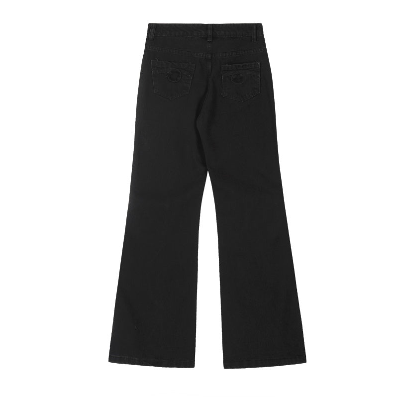 American-style streetwear harem pants Vintage faded bootcut silhouette