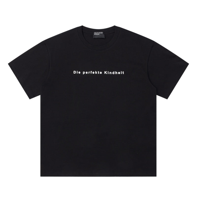 ERD T Shirts Simple Monotone Small Line Text Streetwear Tee