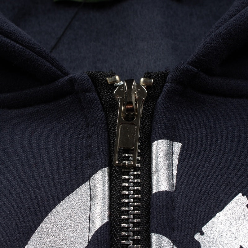 Denim Tears Hoodie Y2K All-Over Metallic Silver C-Logo Printed Oversized Zip Hoodie