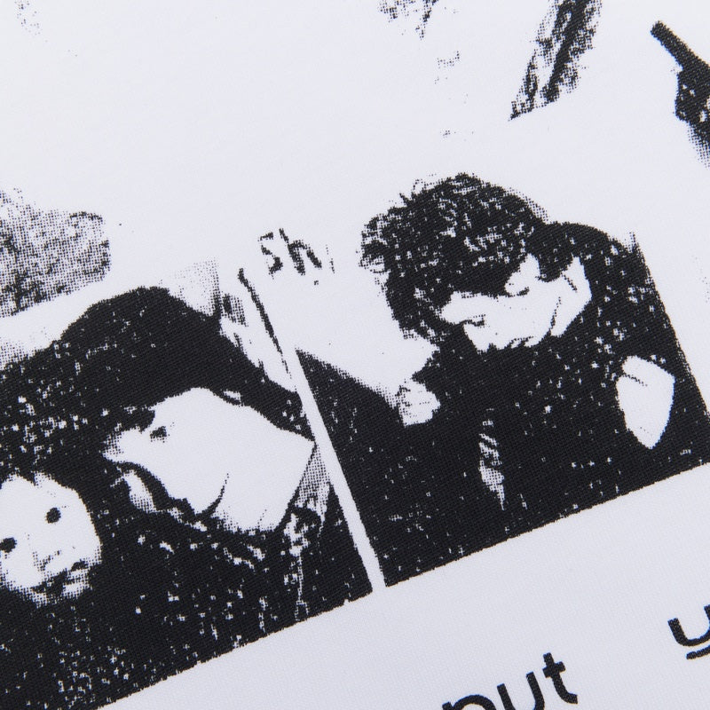 ERD T Shirts Two-Sided Vintage Photo Print Contrast Casual Tee