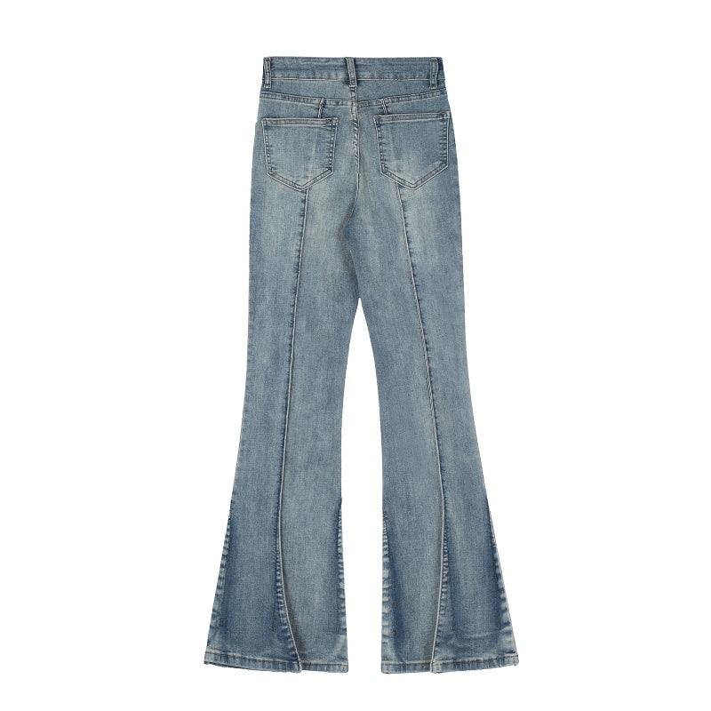 American-style streetwear harem pants Two-tone vintage paneled flare cut