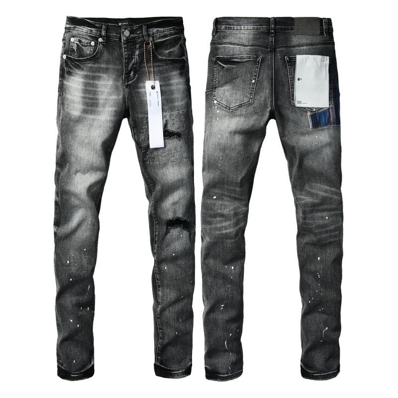 Purple brand Jeans High-quality pure cotton streetwear trousers Hole