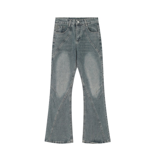 American-style streetwear harem pants Geometric Stitching Vintage Bootcut Denim Pants