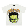 Vintage-style American T-shirt Neon Yellow Gothic Slanted Script Artwork
