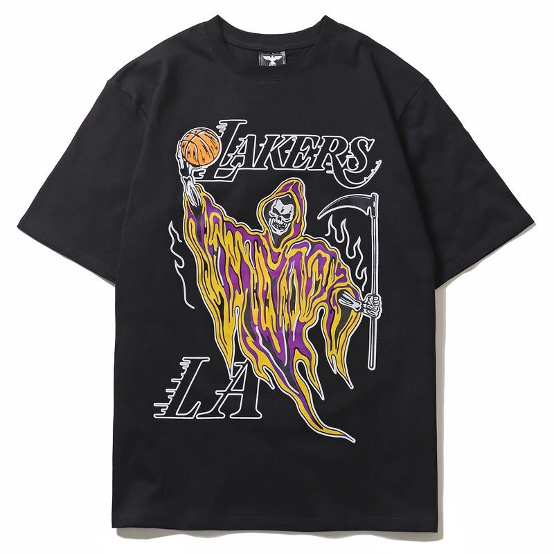 Mens T-shirt Vintage American-style "Hot Shot" Grim Reaper Dunk