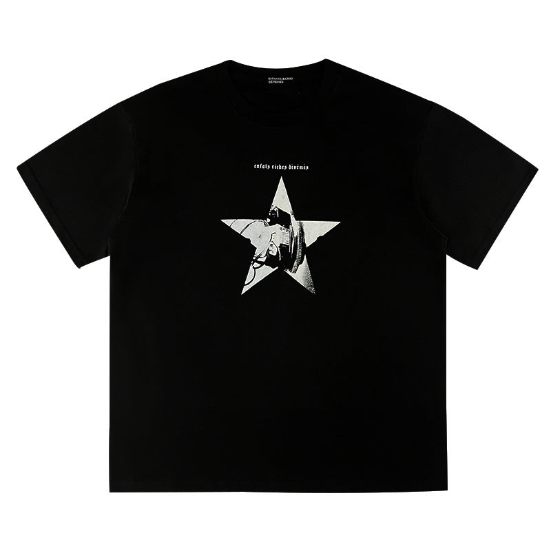 ERD T Shirts Central Star Framed Figure Vintage Streetwear Tee