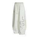 American-style streetwear harem pants Monochrome Tone Heavyweight Brushed Texture