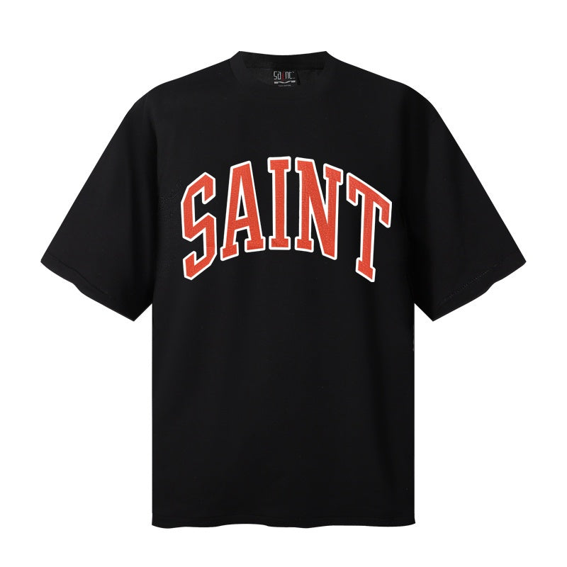 Saint Michael T Shirts Simple Varsity SAINT Chest Text Artwork