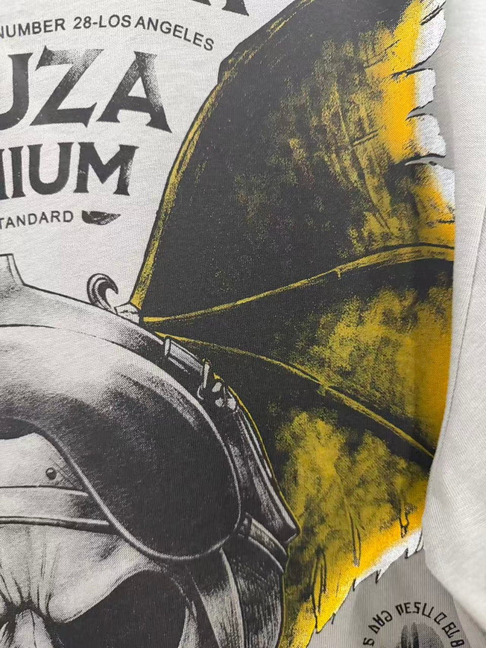 Vintage style washed summer wear T shirt Skull and bat shape