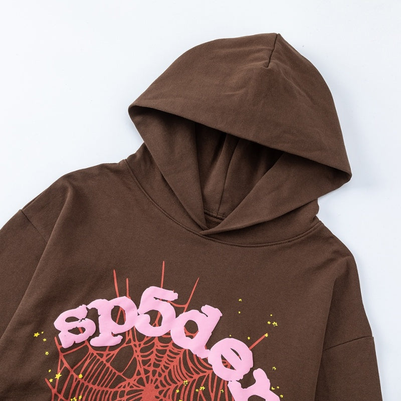 Spiderweb hoodie & sweatpants 2 piece set High-quality pure cotton for autumn and winter