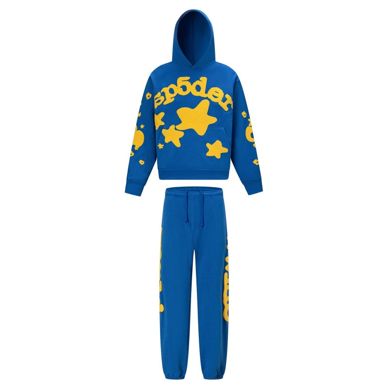 Spiderweb hoodie & sweatpants 2 piece set High-quality pure cotton for autumn and winter