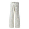 American-style streetwear harem pants Pastel Sprinkle Knit Relaxed Wide Bottoms Cotton-padded trousers