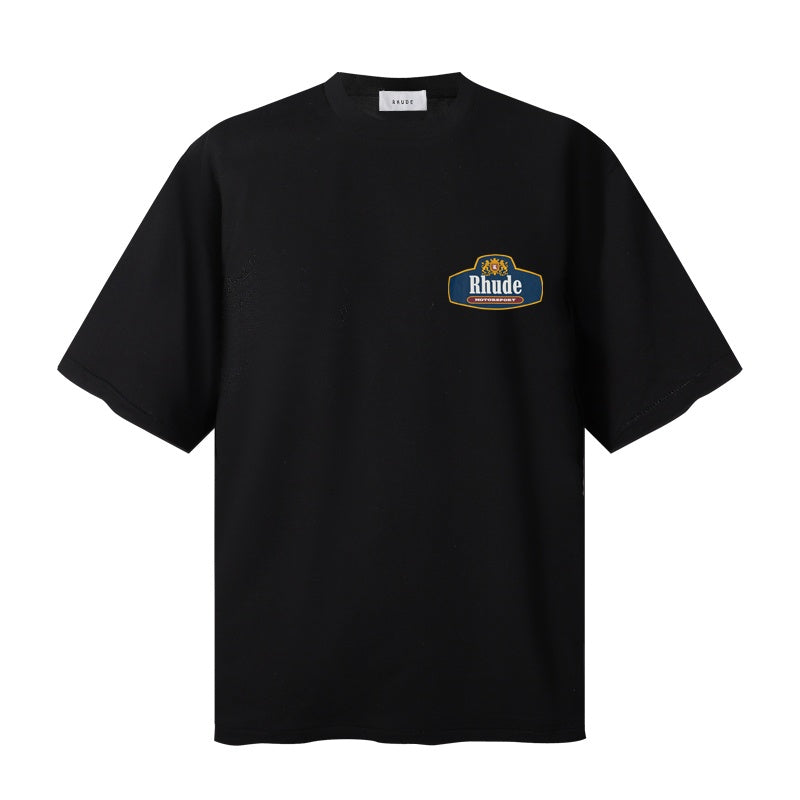 RHUDE T Shirts Dual-Side Antique Tag Motif