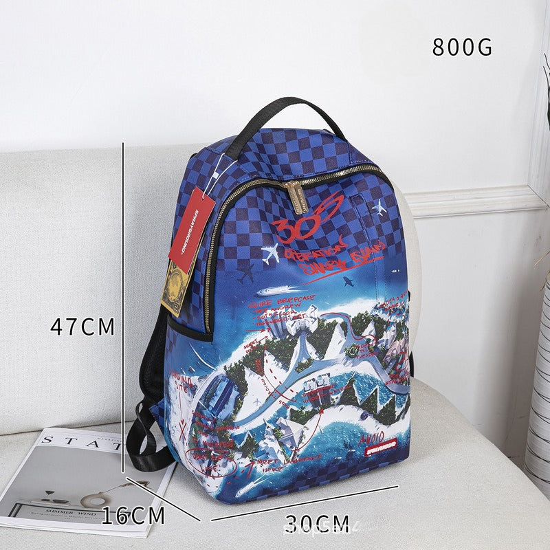 RIP ME OPEN Bag Shark teeth Personality creative backpack Shark funny ugly cute backpacking large capacity luminous