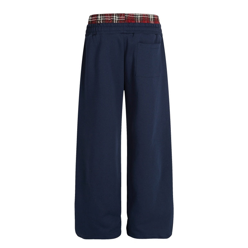American-style streetwear harem pants Grunge Plaid Waistband Letter Relaxed Joggers