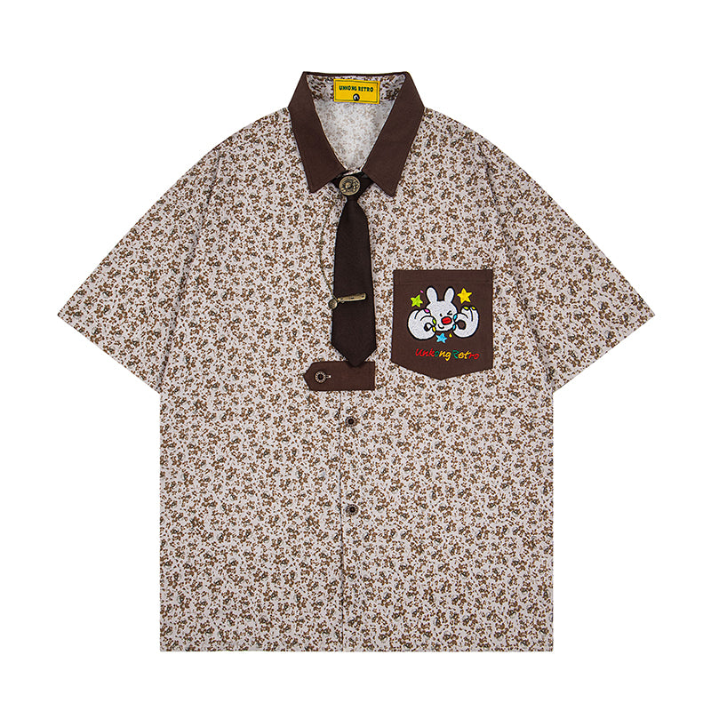 Unisex vintage T-shirt Polo shirt with a stand-up collar