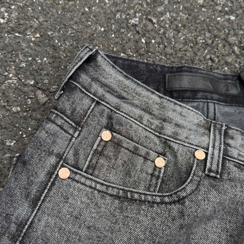 Lightning Pattern Jeans High-quality high-street pure cotton trousers