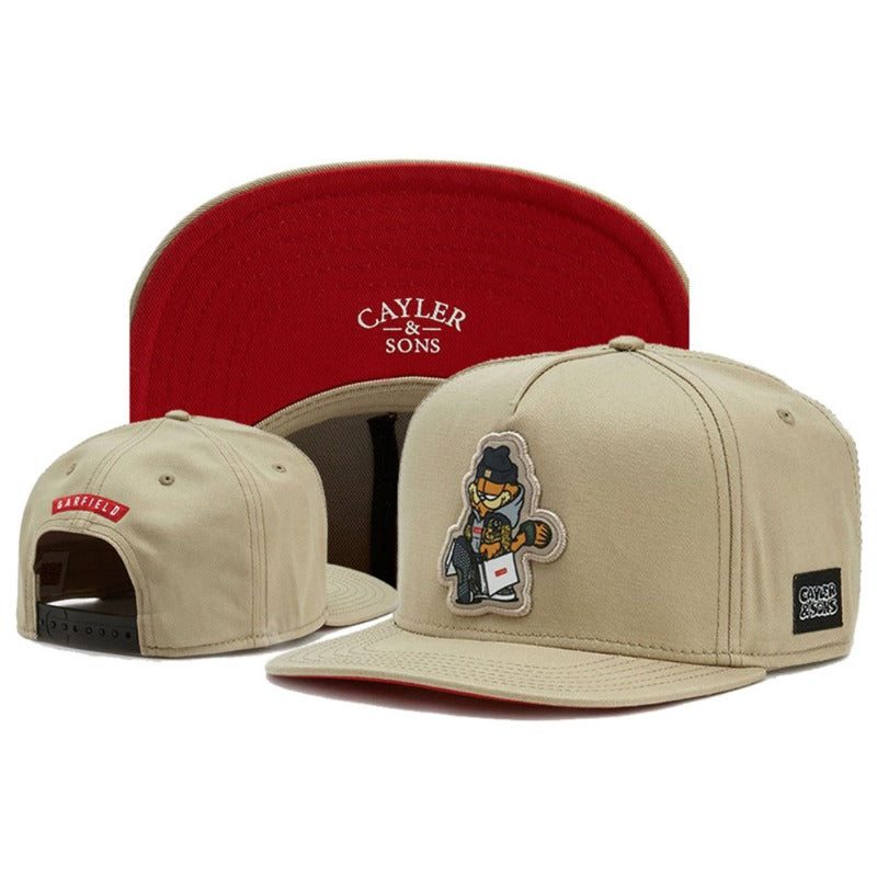 Trendy flat brimmed snapback hatscartoon breathable adjustable sunshade