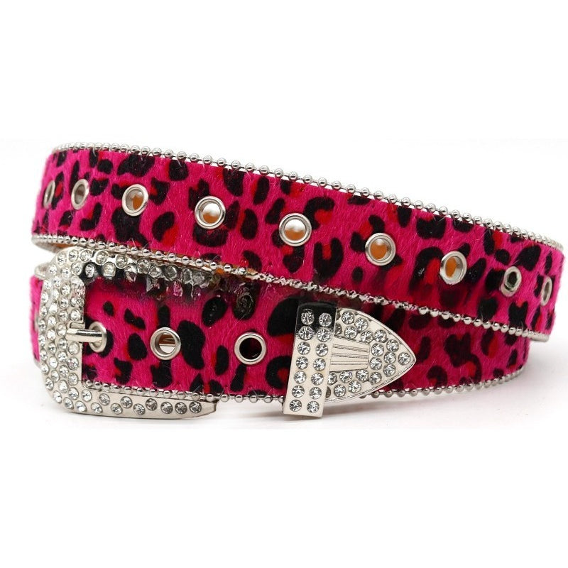 Hip-hop punk rhinestone belt skull wide belt