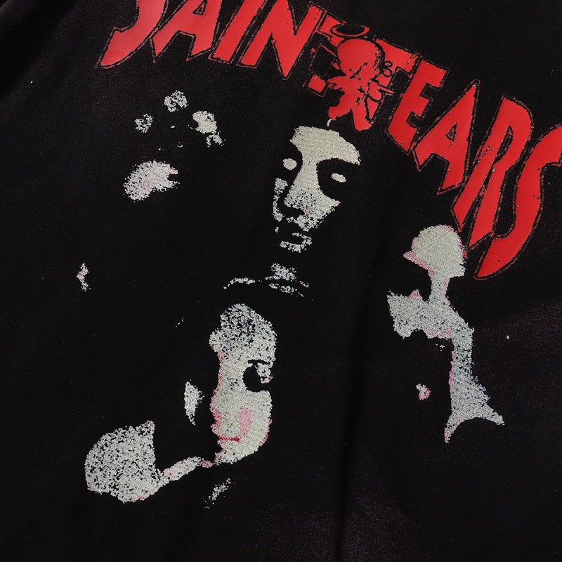 Saint Michael T Shirts Grunge Metal Style Saint Tears Creepy Ghost Portrait Illustration