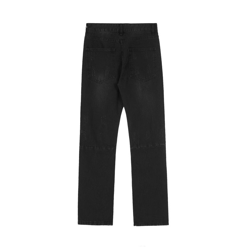 American-style streetwear harem pants Distressed Patchwork Flared Denim Jeans