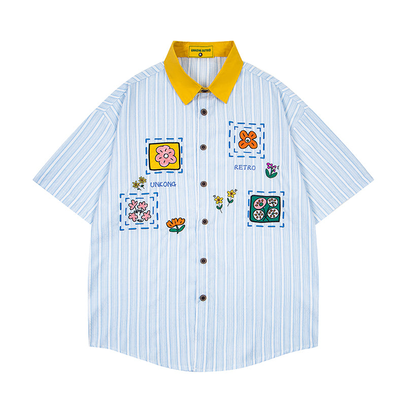 Unisex vintage T-shirt Polo shirt with a stand-up collar