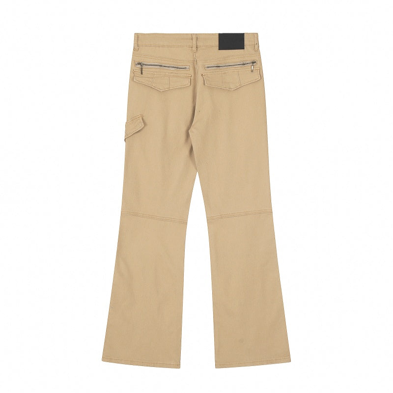 American-style streetwear harem pants High Waist Metal Zipper Casual Bottoms
