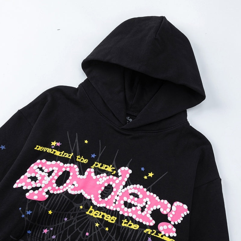 Spiderweb hoodie & sweatpants 2 piece set High-quality pure cotton for autumn and winter
