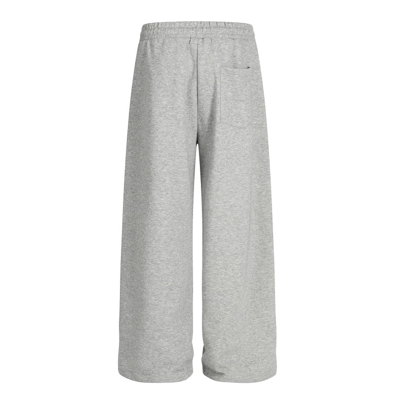 American-style streetwear harem pants Grey & Black Cursive Letter Baggy Trousers