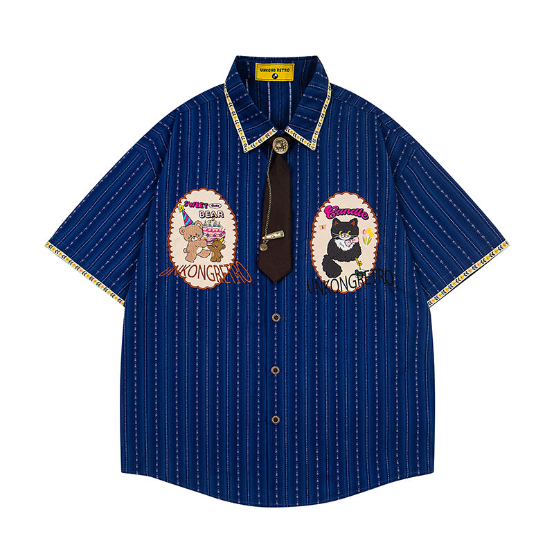 Unisex vintage T-shirt Polo shirt with a stand-up collar
