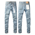 Purple brand Jeans High-quality pure cotton streetwear trousers Rhinestone