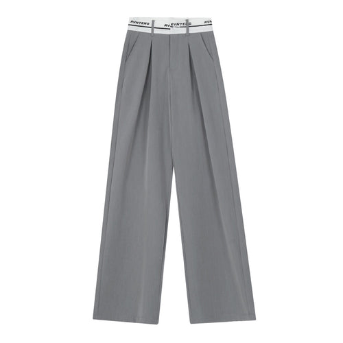 American-style streetwear harem pants High Waist Front Pleated Relaxed Suit Trousers