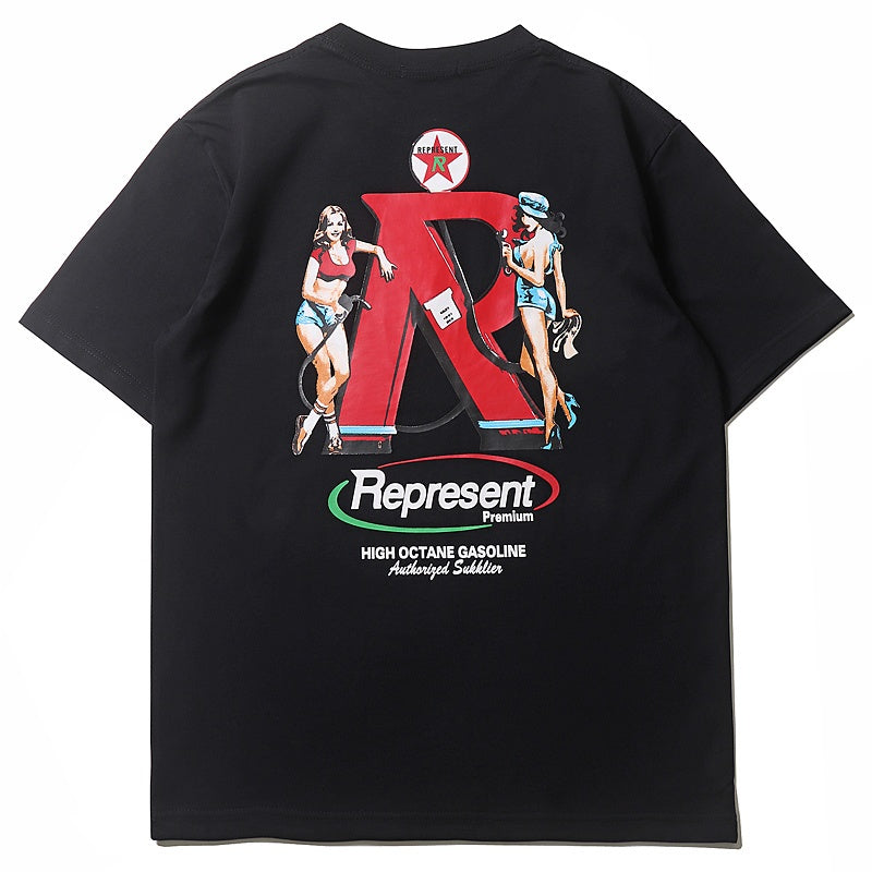 Mens T-shirt Vintage Represent cheerleader-style graphic print