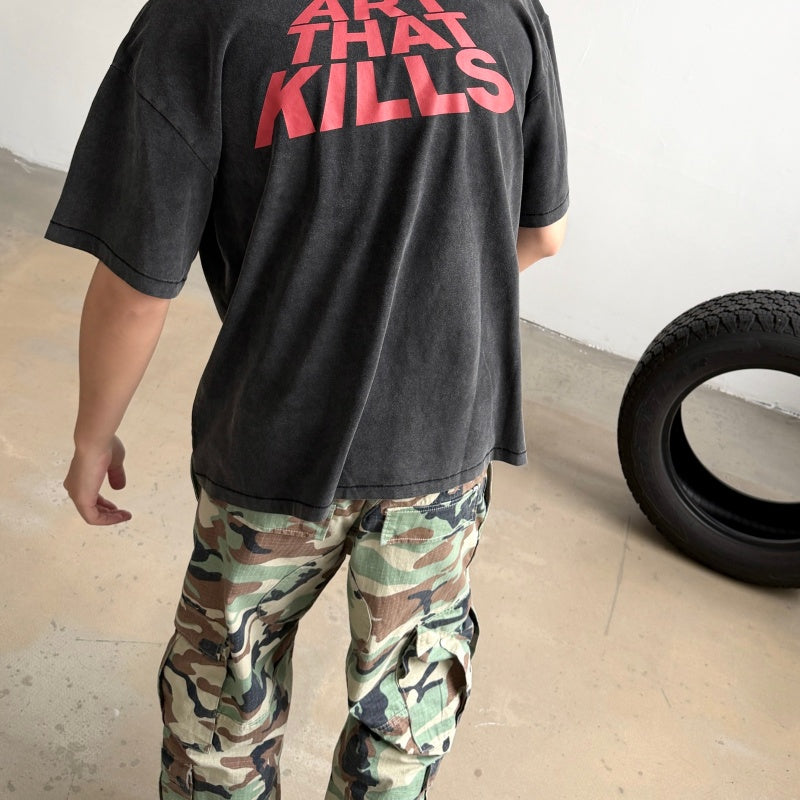 Unisex Vintage T Shirts GALLERY DEPT. x Metallica "Ride the Lightning" Limited Collaboration – Heavyweight, Distressed & Washed Boxy Punk-Style Streetwear T-Shirt