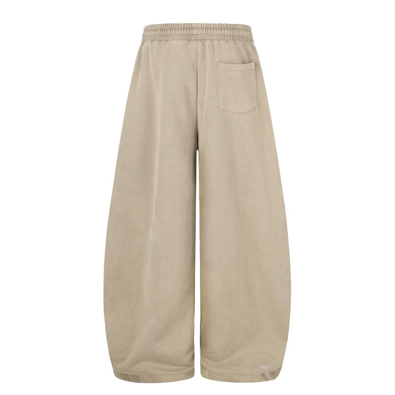 American-style streetwear harem pants Camo Panel 1908 Letter Loose Barrel Trousers