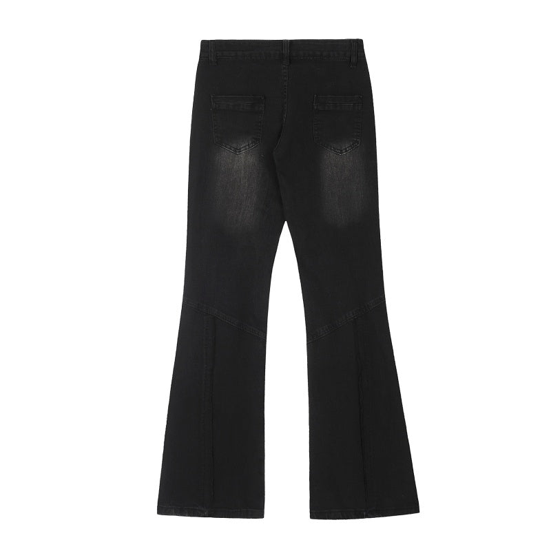 American-style streetwear harem pants Front Knee Fade Panel Stitch Detail