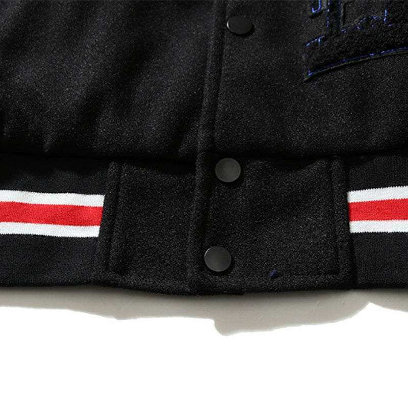 American-style baseball jacket Leather Sleeve S-Logo Graphic Oversized Embroidered Thickened Baseball Jacket – Embracing the "Vibe" Aesthetic