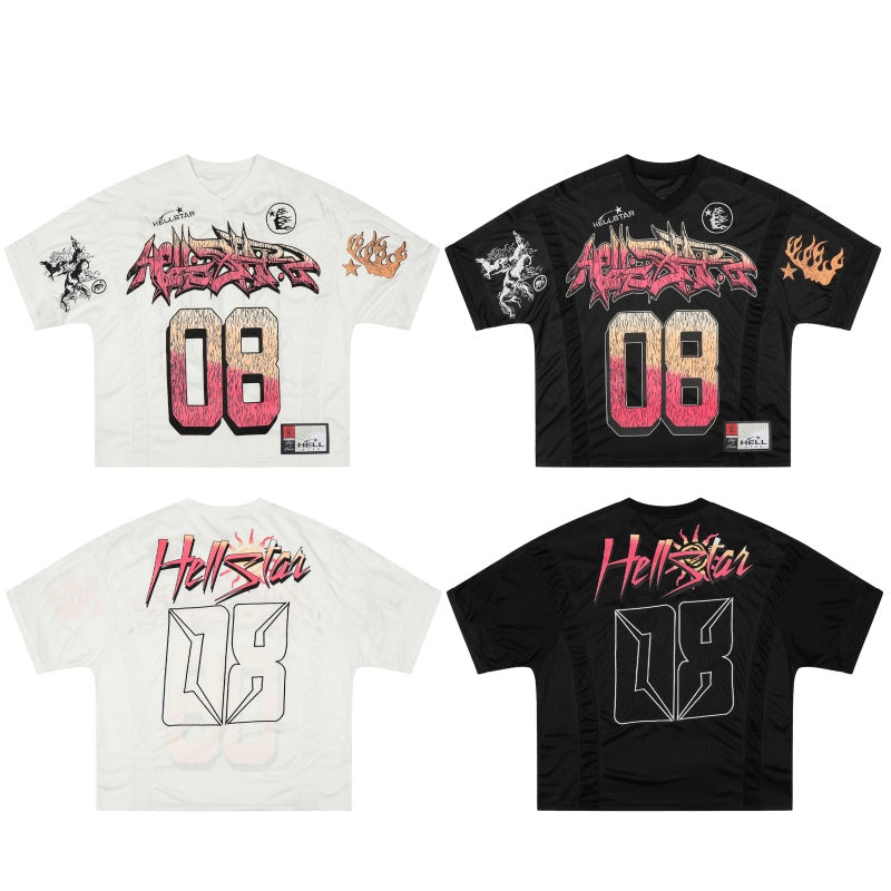 Vintage-style American T-shirt  Faded Gradient Digit Sport Design