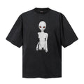 Saint Michael T Shirts Monochrome Extraterrestrial Figure Red Eyes Alternative Graphic