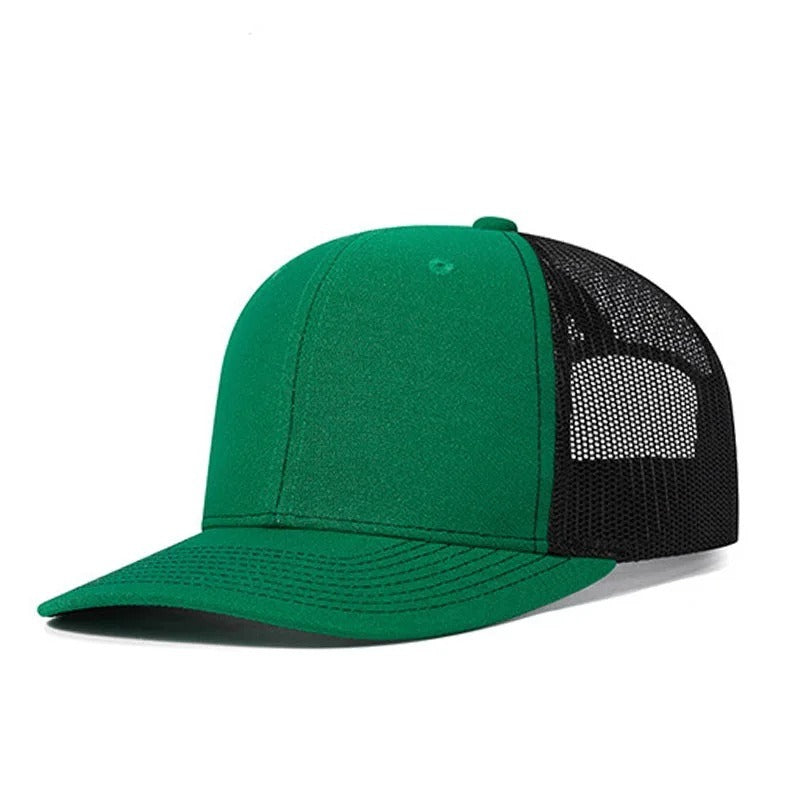 Trendy flat brimmed snapback hatssummer mesh breathable