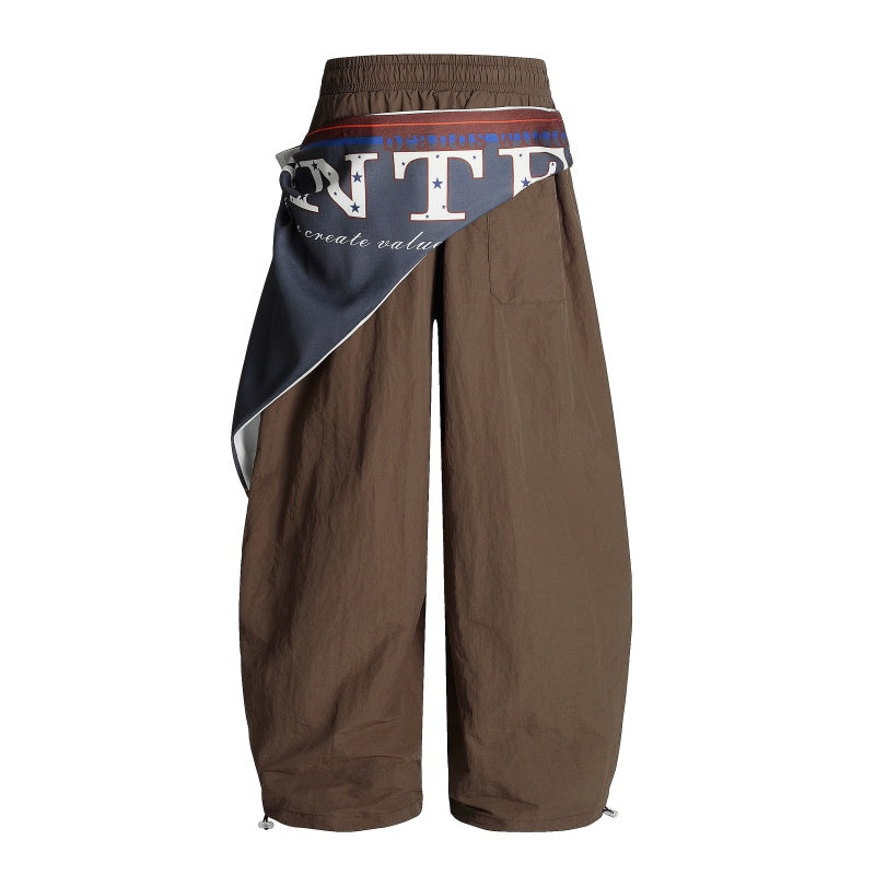 American-style streetwear harem pants Bandana Sash Parachute Barrel Bottoms