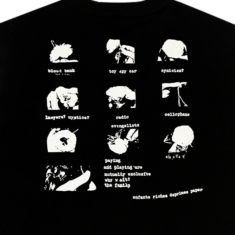 ERD T Shirts Front Chaos Figure Sketch Monochrome Casual Top