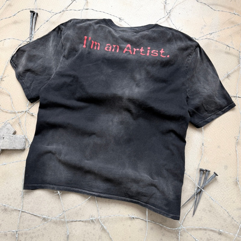 Unisex Vintage T Shirts Saint × "Joker Artist" Limited Edition Collaboration T-Shirt. Features authentic-spec 280g heavyweight fabric that retains its quality after washing. Crafted with vintage-style single-stitch and "heaven-and-earth" (blind stitc
