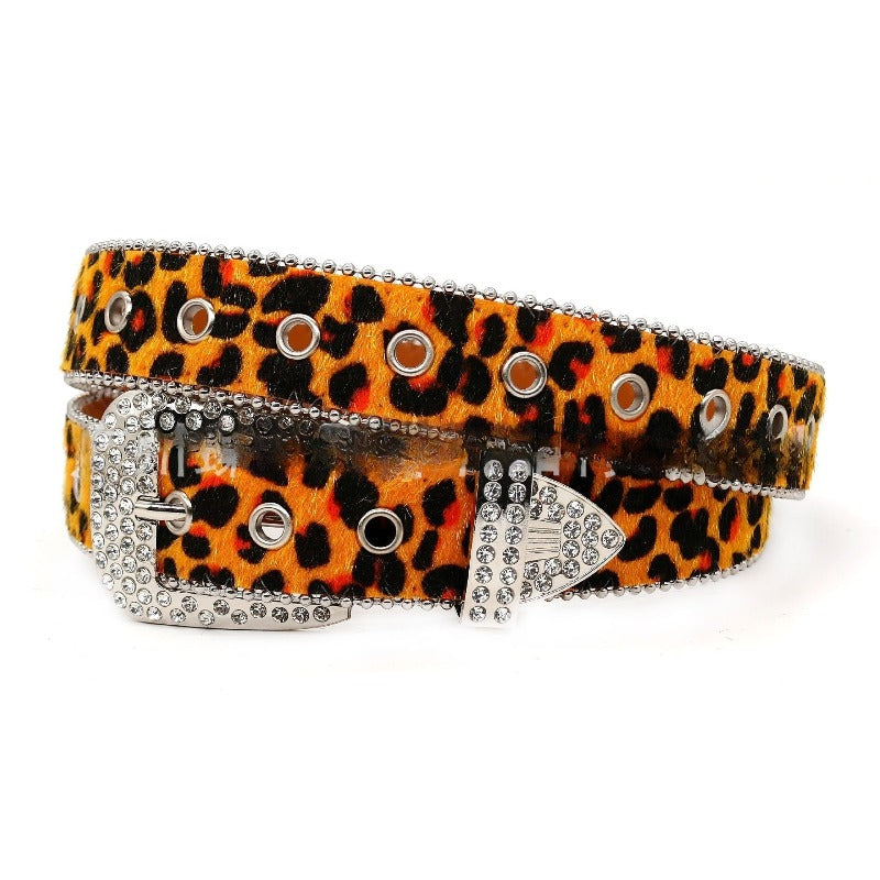 Hip-hop punk rhinestone belt skull punk style