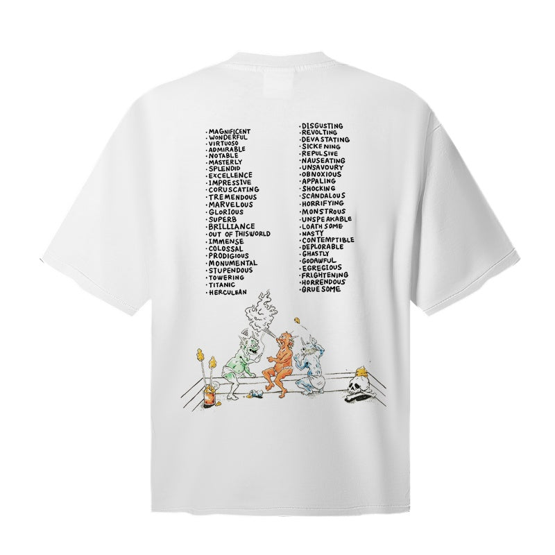 Saint Michael T Shirts Busy Cartoon Paradise Art Saint World Letter Loose White
