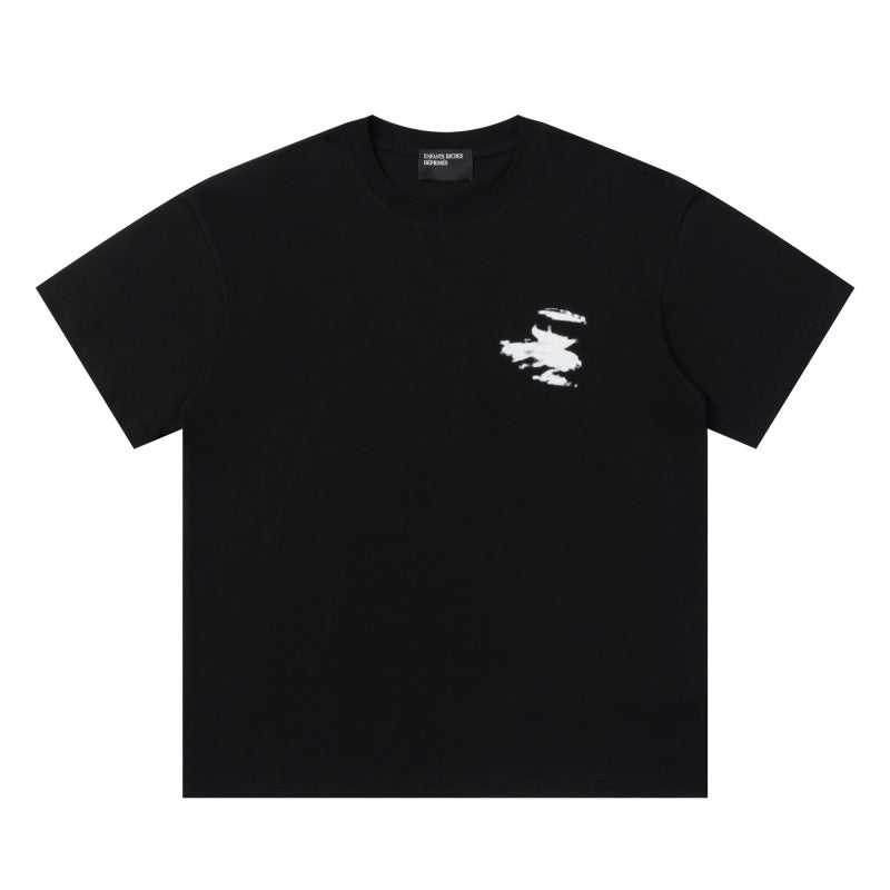 ERD T Shirts Understated Dual-Side Monochrome Outline Casual Top