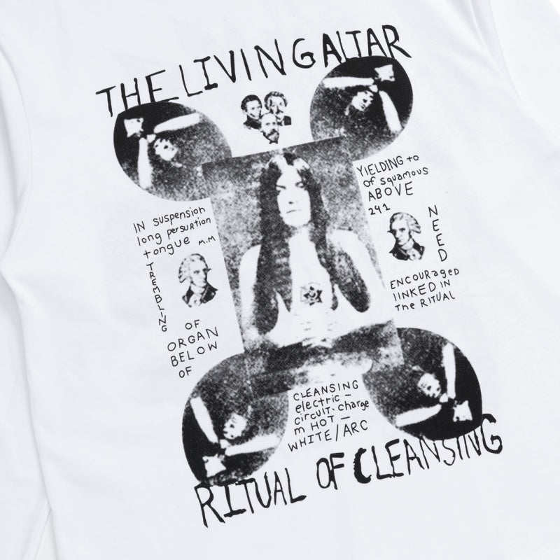 ERD Long sleeved shirt  White Base Dual-Tone Collage Figure Full Sleeve Multi Graphic Layout
