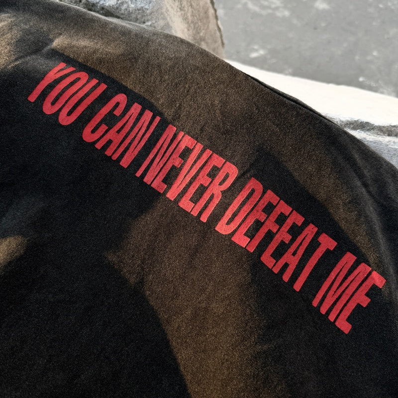 Unisex Vintage T Shirts MJ "Undefeated Ruler" Limited Edition – Heavyweight Distressed Wash Short-Sleeve T-Shirt. Crafted from custom heavyweight brushed fabric with a vintage feel. Features a premium combination of white ink direct printing and Amer