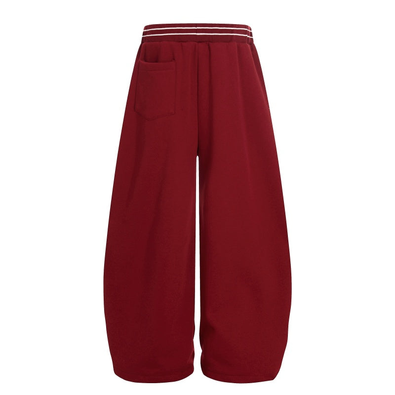 American-style streetwear harem pants Thickened Relaxed Baggy Pants with Toggle Hems