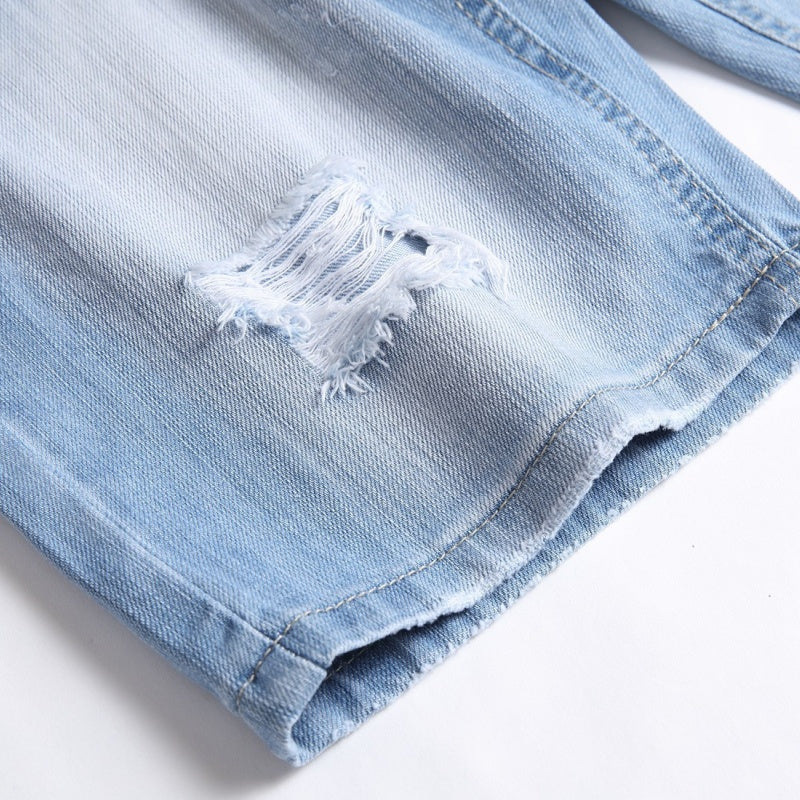 Denim shorts High-quality trendy casual pure cotton Non-stretch plus-size men's clothing